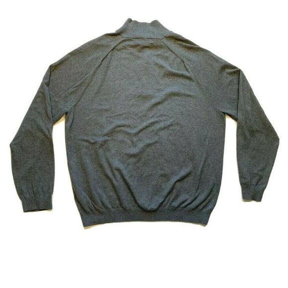 NEW Eddie Bauer Supima Pima Cotton Blend Sweater 1/4 Zip Mock Neck Gray Tall XL - Picture 2 of 11